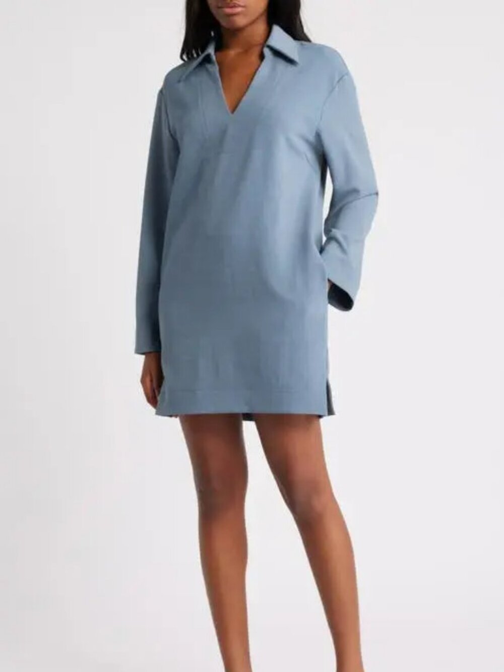 NEW! 79.00 ASTR THE LABEL COLLAR LONG SLEEVE SHIFT DRESS - Picture 6 of 8